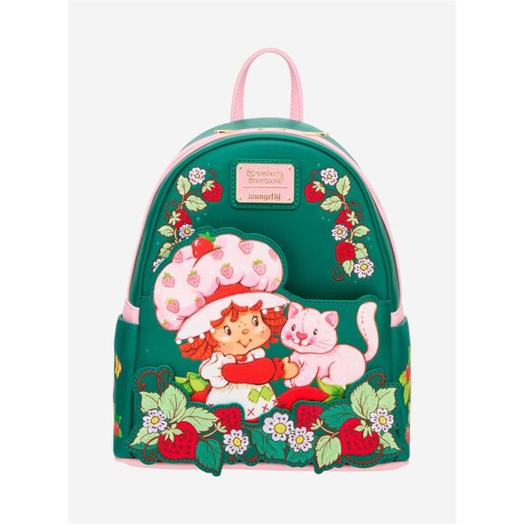 Loungefly Strawberry Shortcake Custard & Strawberry Embroidered Mini Backpack main image 4